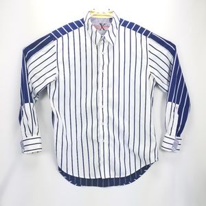 Robert Graham X Collection WhiteNavy Blue Button L